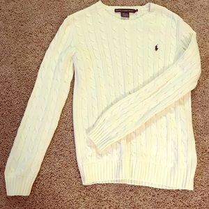 Ralph Lauren white cable knit sweater